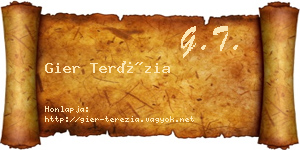 Gier Terézia névjegykártya